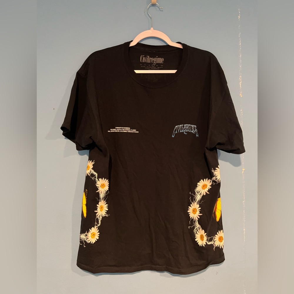 Civilregime men’s black graphic tee size L